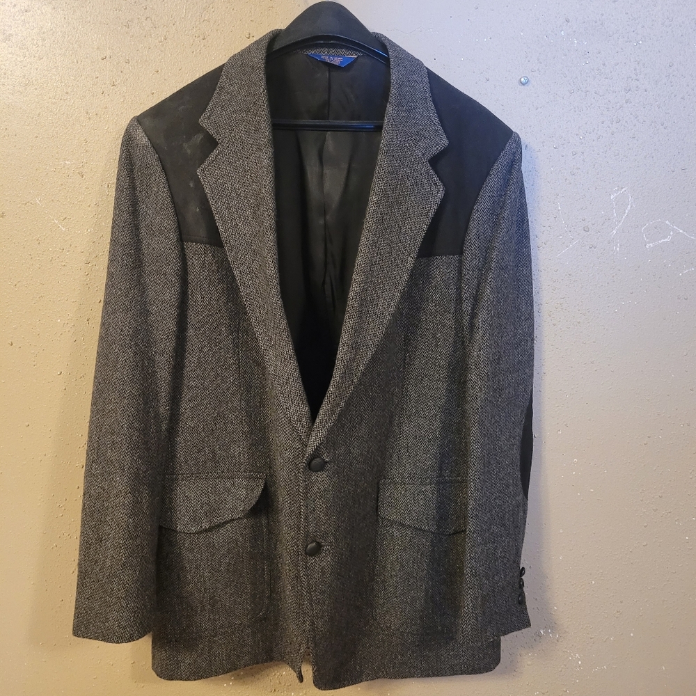 Pendleton Gray Wool Blazer With Black Accents - image 2